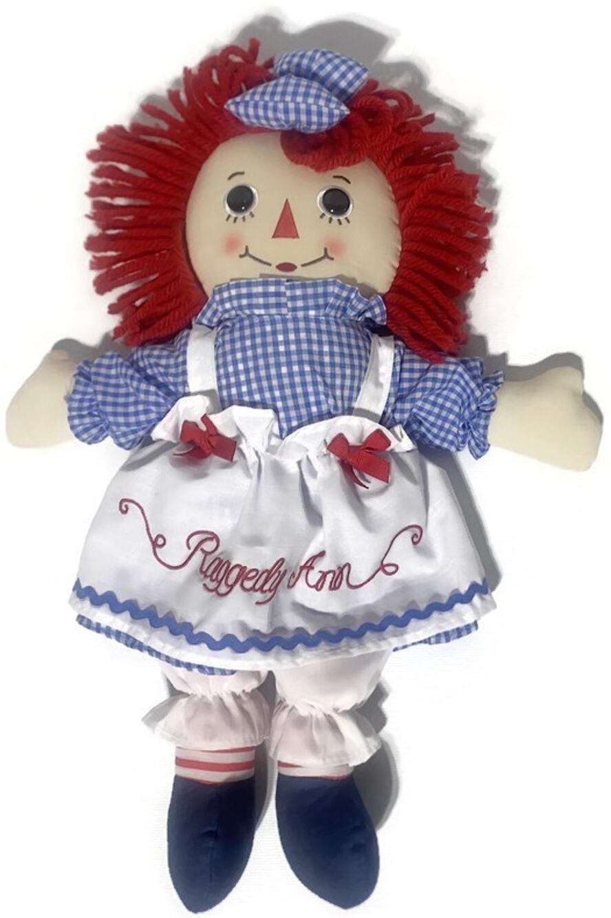 Aurora World Raggedy Ann Doll 17" Handmade Cloth Button Eyes Classic Plush